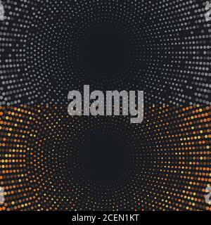 Disegno di illustrazione vettoriale dei punti del cerchio di sfondo mezzitoni Illustrazione Vettoriale