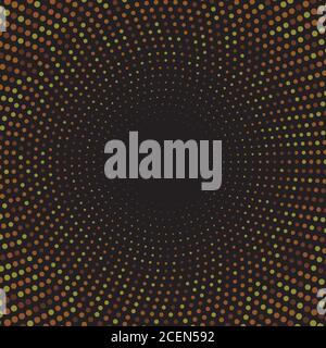 Disegno di illustrazione vettoriale dei punti del cerchio di sfondo mezzitoni Illustrazione Vettoriale