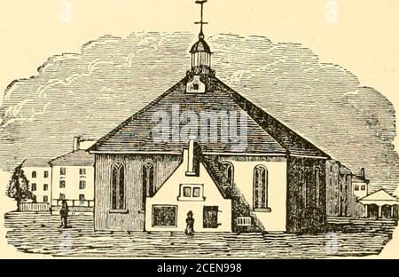 . Primo secolo di esistenza nazionale; gli Stati Uniti come erano e sono... Chiesa di JRST m ConnecciciU.. Antica chiesa olandese di Albany. Foto Stock