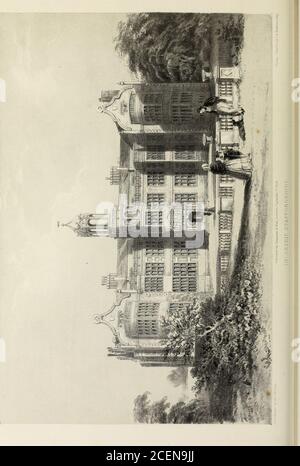 . Le sale baronali, gli edifici pittoreschi e le antiche chiese d'Inghilterra. INGESTRIE HALL, STAFFORDSHIRE. Foto Stock