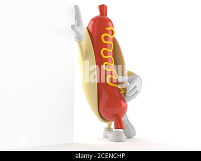Carattere hot dog isolato su sfondo bianco Foto Stock