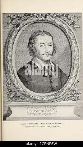 . New Amsterdam e il suo popolo; studi, sociali e topografici, della città sotto il dominio olandese e inglese. Mare, al servizio della Compagnia, mentre quindici anni intorno hanno rotolato, ecc, indirizzato a lui dal suo amico, il poeta olandese, PieterVerhoek. 1 nel giorno di Burger Jorissens, nel 1641, un cannone ubriaco, su uno dei thevessel ancorati vicino alla riva, fece danni considerevoli a questa casa, mediante la scarica di un cannone shoted nel sparare un saluto. 2 George Sandys, mentre tesoriere della colonia della Virginia nei suoi primi giorni, si dice abbia occupato una parte del suo tempo nella preparazione del suo trasl Foto Stock