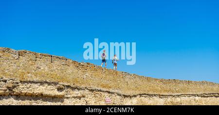 BILHOROD-DNISTROVSKYI, UCRAINA - 19,2020 AGOSTO: Akkerman fortezza mura a Bilhorod-Dnistrovskyi, Ucraina il 19 agosto 2020. Foto Stock