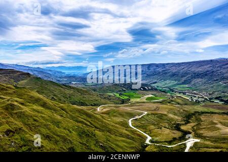 Valle di Cardrona, Otago, Isola del Sud, Nuova Zelanda, Oceania. Foto Stock