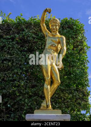 Garten-Theatre, Großer Garten der Barocken Herrenhäuser Gärten, Hannover, Niedersachsen, Deutschland, Europa Garden Theatre e Orangerie in Gran Gard Foto Stock