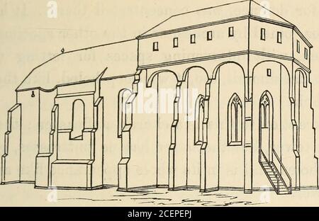 . Transilvania; i suoi prodotti e la sua gente. Con mappe e numerosi mali. Dopo le fotografie. Il battlemwhere la guarnigione contadina potrebbe levarsi in piedi per sparare attraverso il loop-buchi. C'era un pozzo per fornire i ricettacoli per il mais; e i pastori h - anche all'interno della fortezza. Occasionalmente uno lo sia condotto dal suo cortile ad un pezzo di giardino circondato da un muro, dove i suoi fiori e verdure sono cresciuti. Ma questo, anche se protetto, era senza il pallido della forte linea di fortificazione. Uno stile di chiesa si trova in tutta la terra, cioè, dove il coro è più alto della navfast e combattere w Foto Stock