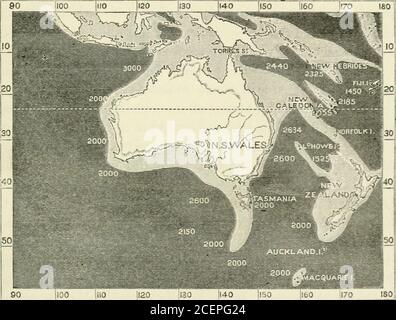 . Vita insulare; o, i fenomeni e le cause di faune insulari e fiori, compresa una revisione e tentato soluzione del problema dei climi geologici. Notevole e interessante di faunas insulari wasomed. Le due grandi isole che costituiscono principalmente la Nuova Zealandare sono insieme grandi quanto il regno d'Italia. Si estendono oltre tredici gradi di latitudine nella parte più calda della zona temperata a sud, i loro punti estremi corrispondono alle latitudini di Vienna e Cipro. La loro climatearhanythearide è mite ed equable, la loro vegetazione è rigogliosa, e deserti o r inabitabile Foto Stock