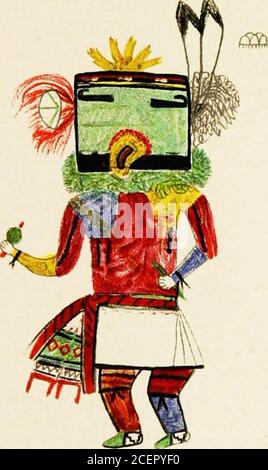 . Hopi Katcinas disegnato da artisti nativi. CITULILU. Foto Stock