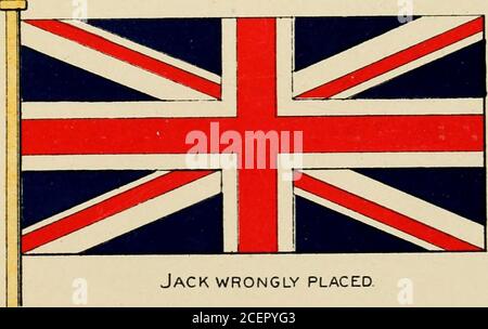 . La storia di Union Jack, come è cresciuta e cosa è, in particolare nel suo legame con la storia del Canada. Presentare Union Jack 1 P^^^^^^^^^^^^^H 1 H .4 1 Jack w i1 RONG LY MADE. Martinetto posizionato in modo errato. 3 il Jack di Giorgio III-1701. 161 sono indicate separatamente come un terzo per la croce rossa di San Patrizio, e un sesto per il bordo bianco, le due misure, quand'sommate insieme, pari ad una proporzionedella metà. La proporzione della metà assegnata al^ bianco di Sant'Andrea, comprende la quota dovuta di un terzo per il valico scozzese e di un sesto per il suo confine, essendo un esaco Foto Stock