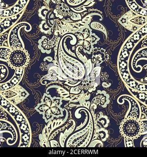 Motivo senza giunture Paisley. Sfondo vettoriale etnico Illustrazione Vettoriale