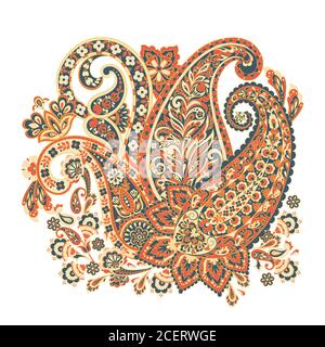 Paisley motivo etnico floreale orientale. Ornamento arabo Illustrazione Vettoriale