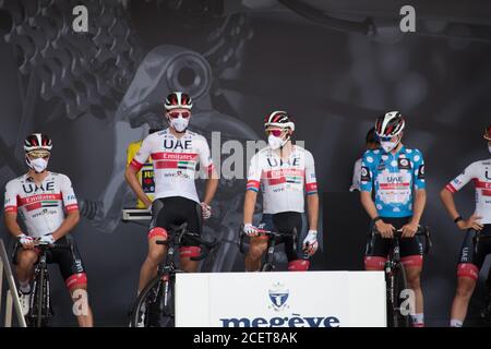 Critérium du Dauphiné Libéré 2020 a Megève : Team U.A.E Foto Stock