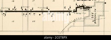 . Mappa e guida di Huebinger per la strada fiume-fiume;. WfffM*. IS.5 .M. A ovest di Grinnell. 9.7 M. Kast to Victor.HOTEL, Brooklyn, tariffa di 2.00 dollari, cucina americana; tre ristoranti. BRdDKLYN G.VR.VGK - Garage Sloans, Garage Kraft.c;.Sol,l-VE--Garages69 BELL TELEFONO - Upstairsover Rott. Orrs ImplementStore. Foto Stock