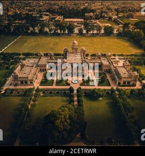 Dron view Università di peshawar campus edificio storico, Peshawar pakistan Foto Stock