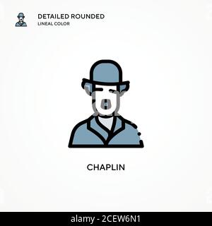 Icona vettore di Chaplin. Concetti moderni di illustrazione vettoriale. Facile da modificare e personalizzare. Illustrazione Vettoriale