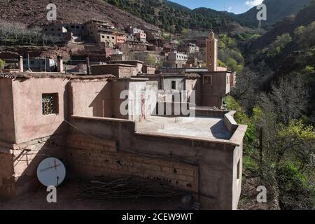 Villaggio di Imlil Tamatert, Monti dell'Atlante, Marocco Foto Stock