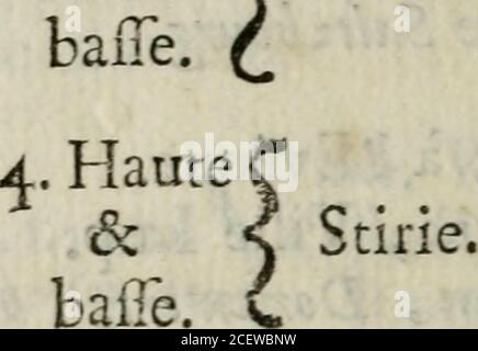 . Petit dictionnaire du Gems pour l'intelligence des nouvelles de la guerre. Scckjfjgen^Za:fffe;ibo7rrg, Wddshout, Ausbour^Hall, Z7/w2^Villes Impériales. Confiancepadage peur lItalie, à lEmpereur. Kcmpten , à Ton Abbé. /^erbb^urgyi lEvéque de confitance. BilUngm ^ à lEvéque dAuibourg. La Géographie. 59 VIII. AU MIDI. Le Cercle de Bavière qui a pourDiredeurs lArchevêque de Sarrz-[lourg «se PElledeur de Bavière , com-prend :I. LArchevêque de Saltz^bourg. ÎPaJfaiv y à lEvêque.Ratisbo;me y Ville Imp,Frcifingtyi ^ Donaivert,Chiem^Lee, 3. La Prévôté de Berchftolgaâen, ^. Leedorat de Bavière Monaco y Foto Stock