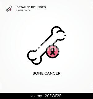 Icona vettore del cancro osseo. Concetti moderni di illustrazione vettoriale. Facile da modificare e personalizzare. Illustrazione Vettoriale