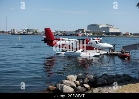 Idrovolante presso il porto di Copenhagen Foto Stock