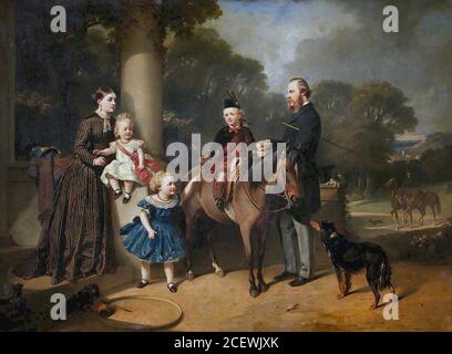 barker, thomas jones - Charles Henry e Mary Crompton-Roberts e i loro figli a Field House, Clent - 49027191203 25ff852bcb o Foto Stock