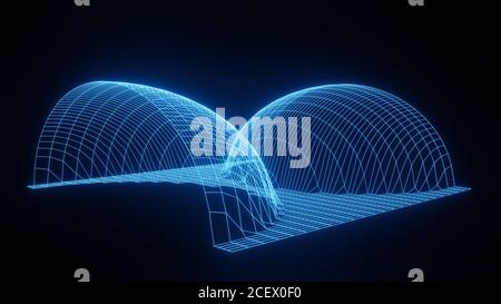 Formula equation, visualizzazione asse matematico, moderna griglia astratta, struttura a reticolo, sfondo, digital Technology Science Concept rendering 3D Foto Stock