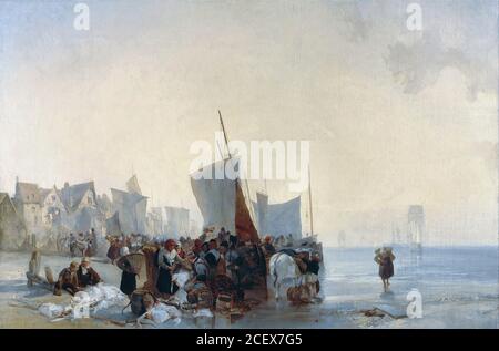 Bonington Richard Parkes - mercato del pesce - British School - 19 Secolo Foto Stock