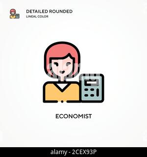 Icona vettore economista. Concetti moderni di illustrazione vettoriale. Facile da modificare e personalizzare. Illustrazione Vettoriale