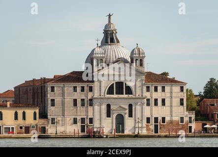 Venedig, Insel Giudecca. 1582-1586, Plänen nach über von Andrea Palladio erbaut, Nordfassade, Blick   den canale della Giudecca Foto Stock