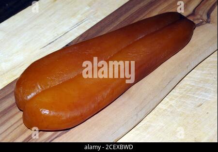 Bottarga (uova di pesce) cibo tipico della Sardegna, Italia Foto Stock