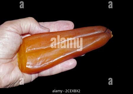 Bottarga (uova di pesce) cibo tipico della Sardegna, Italia Foto Stock