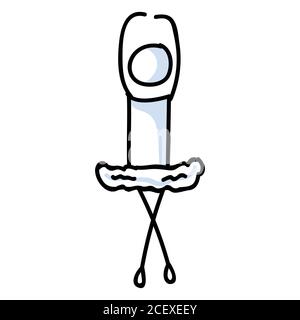 Ballerina di balletto disegnata a mano in tutu Concept. Semplice contorno ballerina figura doodle icona clipart. Per lo schizzo di uno studio di danza o di un artista teatrale Illustrazione Vettoriale