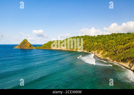 anse-charpentier in Martinica è un surf spot situato sulla costa settentrionale dell'isola. Foto Stock