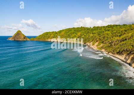 anse-charpentier in Martinica è un surf spot situato sulla costa settentrionale dell'isola. Foto Stock