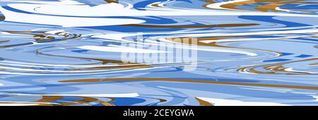 Sfondo ricurlo astratto con pittura psichedelica vorticosa. Forma d'onda a flusso di liquido. Imitazione di materiali in marmo o acrilico. Modello per poster, copertina, Illustrazione Vettoriale