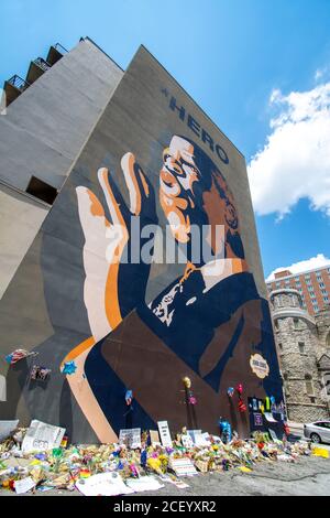 John Lewis Hero murale, Sweet Auburn District, Atlanta, Georgia Foto Stock