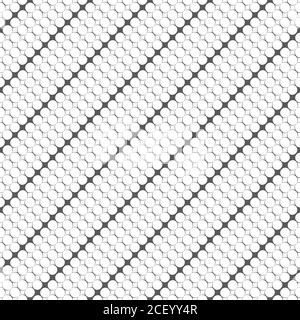 Modello senza giunture. Moderna ed elegante struttura. Infinitamente ripetizione texture geometrica. Strisce di piccoli rombi. Griglia con contorno cerchi, diamanti. Illustrazione Vettoriale