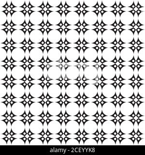 Ripetizione senza giunture. Trama geometrica moderna che si ripete con cerchi, punti, rombi. Elemento vettoriale del disegno grafico Illustrazione Vettoriale
