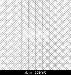 Modello senza giunture vettoriale. Trama geometrica moderna a ripetizione infinita composta da linee sottili intersecanti che formano uno sfondo lineare a scacchi Illustrazione Vettoriale