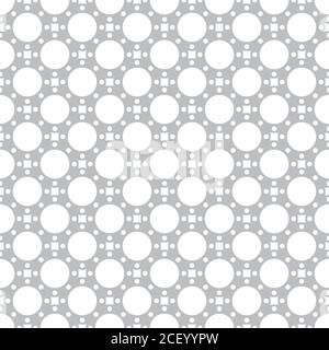 Ripetizione senza giunture. Trama geometrica moderna che si ripete con cerchi, punti, rombi. Elemento vettoriale del disegno grafico Illustrazione Vettoriale