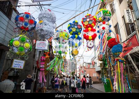 Aichi, GIAPPONE - 6 agosto 2016: Anjo Tanabata festival. Anjo Tanabata Festival celebrazioni a Aichi il 6th agosto 2016. Foto Stock