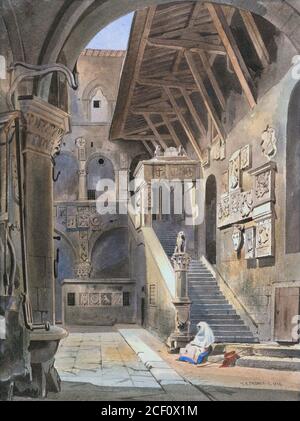 Cromek Thomas Hartley - Corte del Bargello Firenze - British School - 19 ° secolo Foto Stock