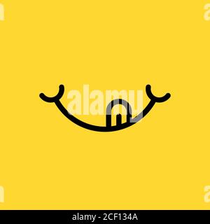 affamato o mangiare emoji viso Illustrazione Vettoriale