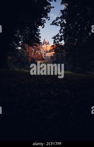 Zleby Chateau è un castello nel villaggio con lo stesso nome circa 7 km a est di Caslav. Originariamente era un castello costruito dal Lichtenburg. Foto Stock