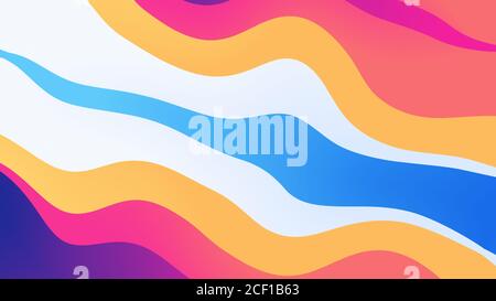 sfondo astratto da forme ondulate riempito sfumatura colorata, illustrazione di sfondo Foto Stock