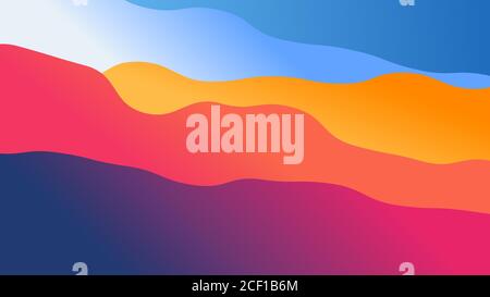 sfondo astratto da forme ondulate riempito sfumatura colorata, illustrazione di sfondo Foto Stock