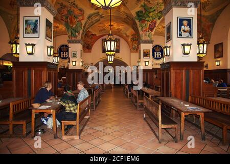 Hofbrauhaus di Monaco di Baviera, Germania Foto Stock