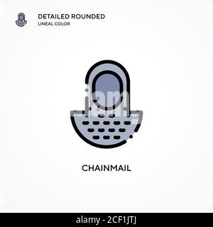 Icona vettore di chainmail. Concetti moderni di illustrazione vettoriale. Facile da modificare e personalizzare. Illustrazione Vettoriale