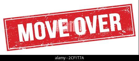 PASSATE SOPRA il testo sul simbolo rosso del timbro rettangolare. Foto Stock