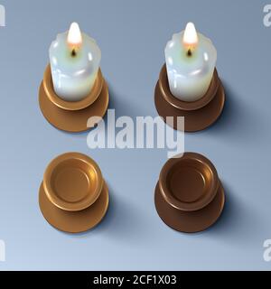 Candela realistica Illustrazione Vettoriale