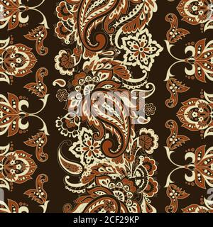 paisley motivo tessile senza cuciture in stile asiatico batik Illustrazione Vettoriale